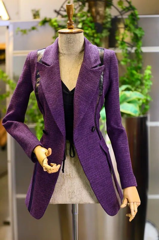Blazer violet en crêpe, S / 36 · Neuf avec étiquette