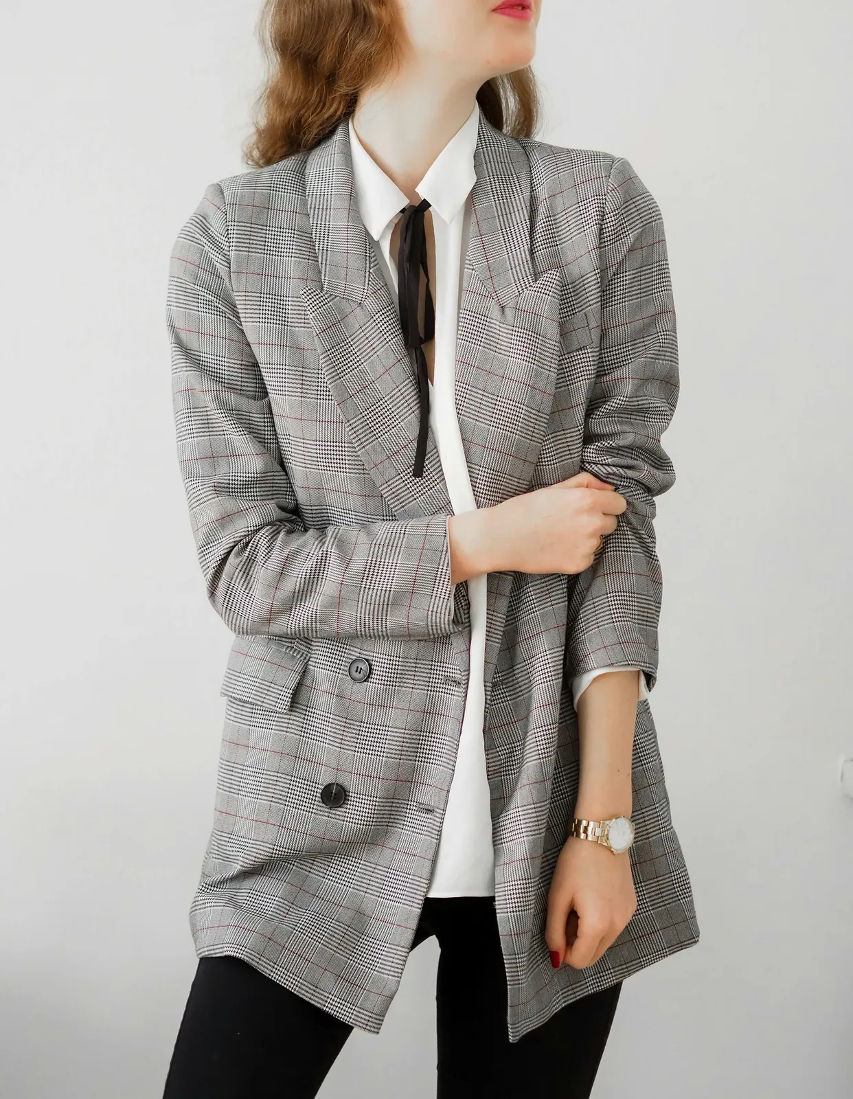Veste longue grise sans col