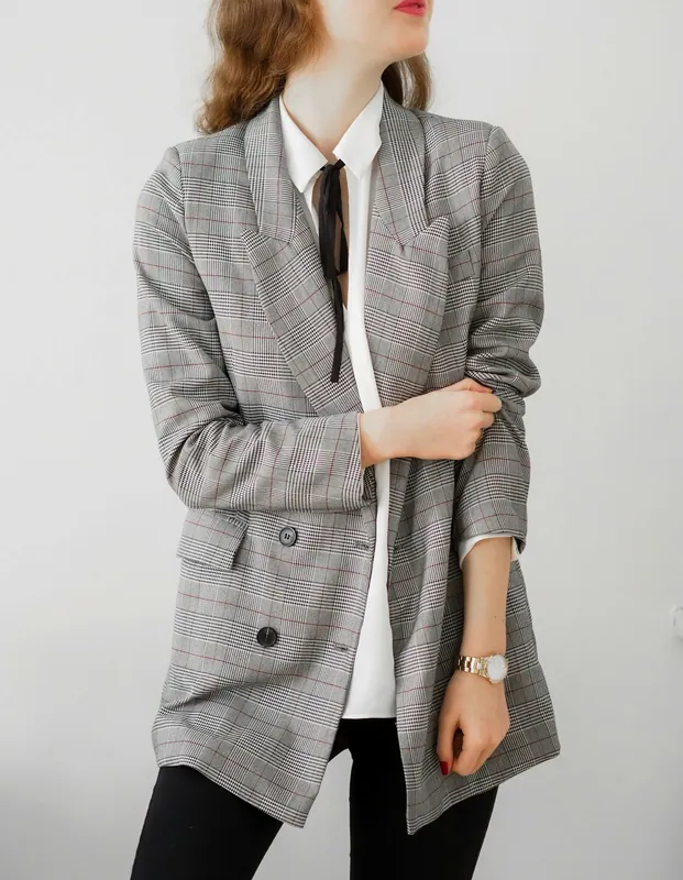 Veste longue grise sans col, M / 38 · حالة جيدة