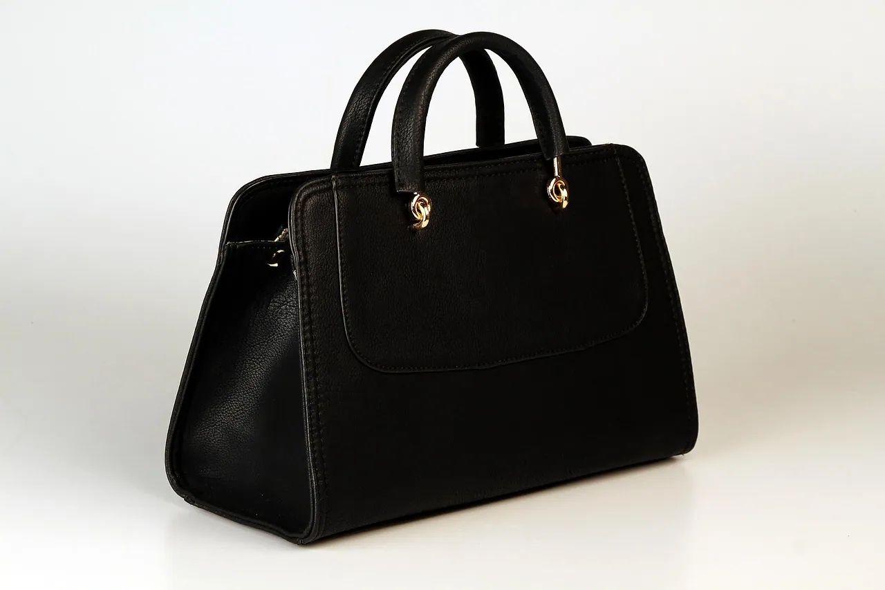 Grand sac cabas noir en cuir