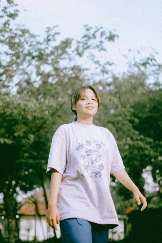 T-shirt oversize blanc imprimé, L / 40 · Bon état