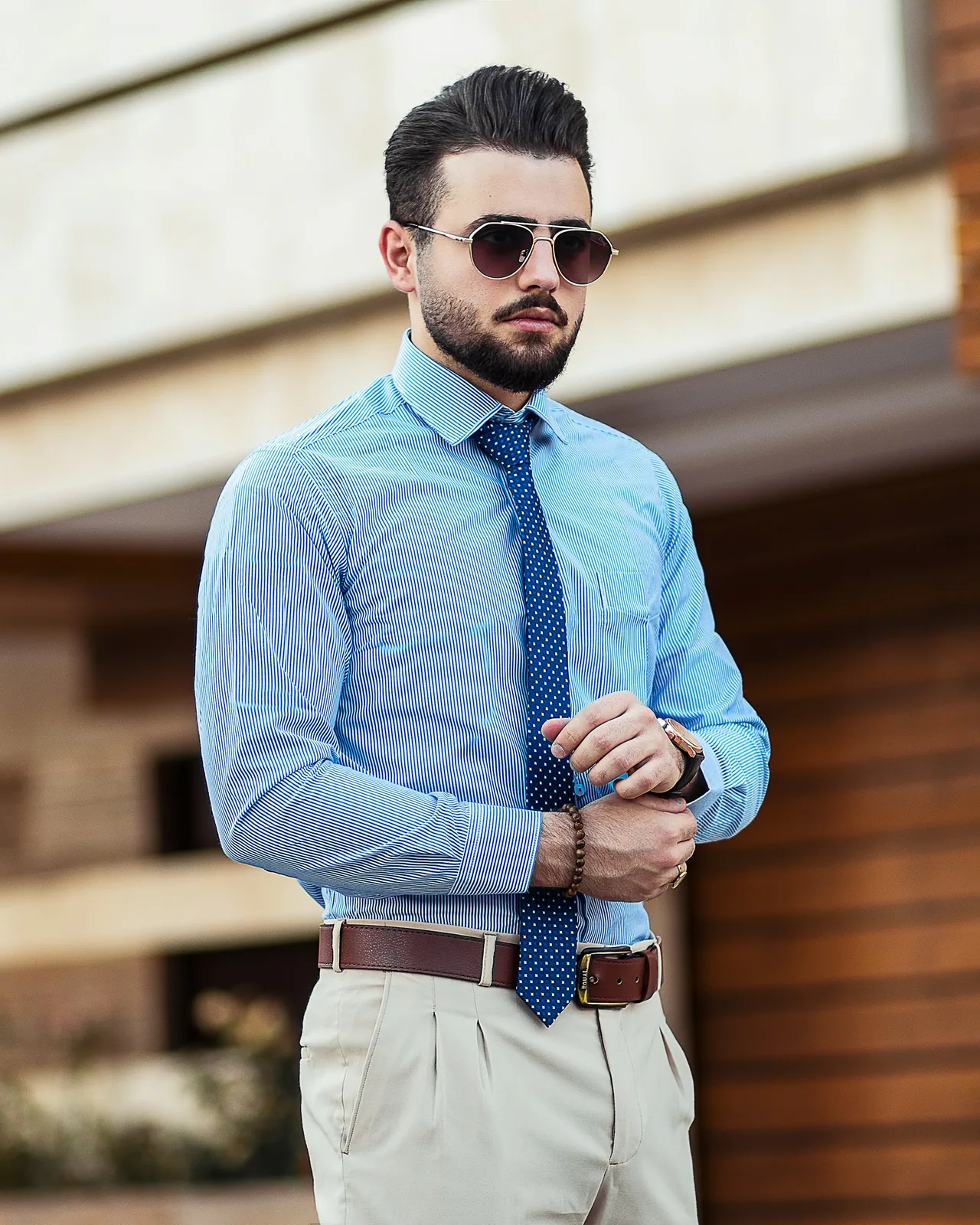 Chemise bleu ciel en oxford