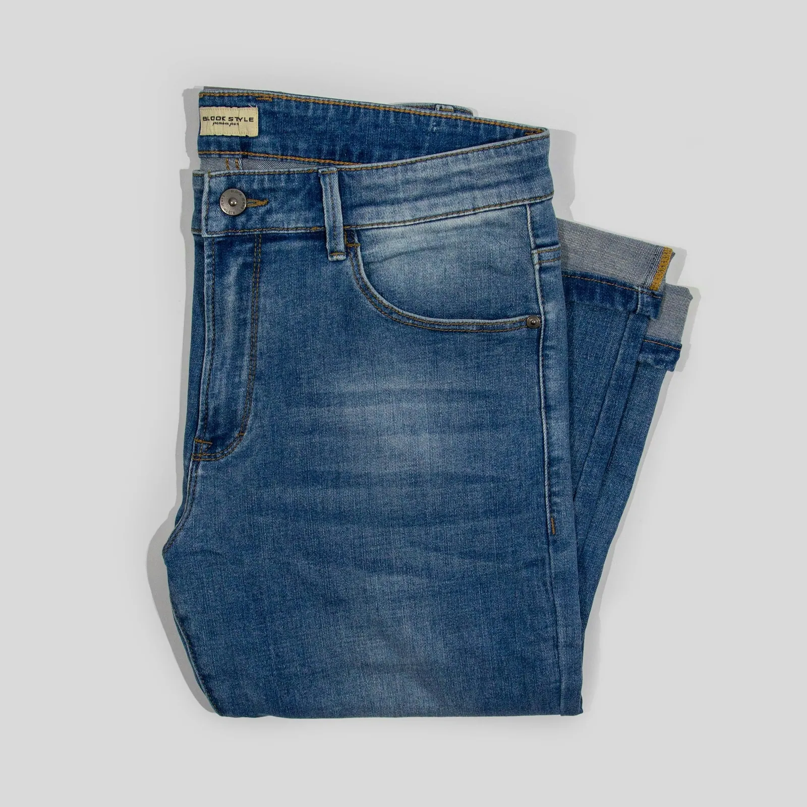 Jean coupe droite bleu moyen