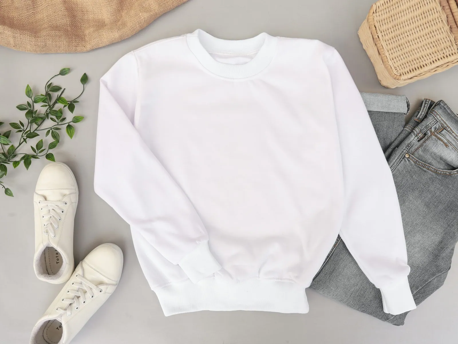 Sweat blanc col rond