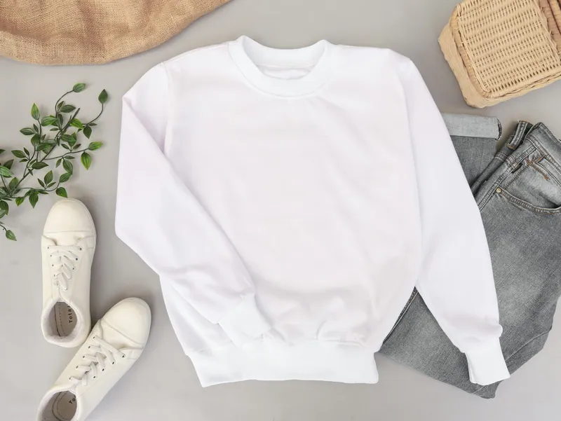 Sweat blanc col rond, L · Very good