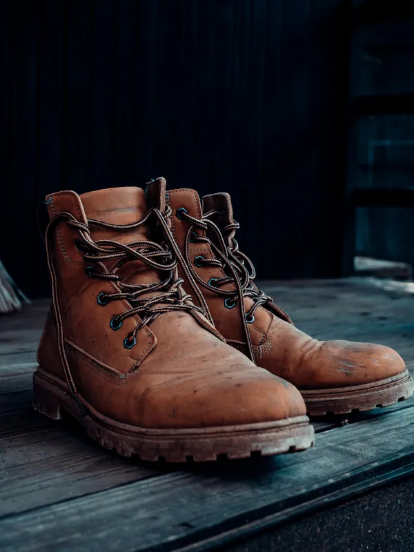 Bottines à lacets en cuir marron, 43 · Good