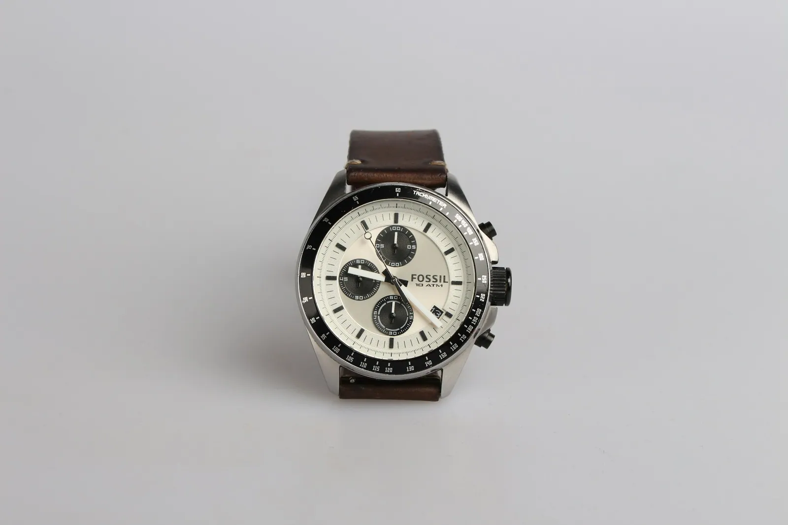 Montre chronographe cadran blanc