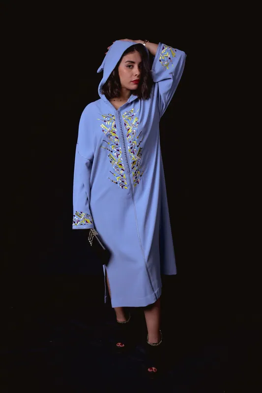 Djellaba femme bleu ciel, M · حالة جيدة جدا