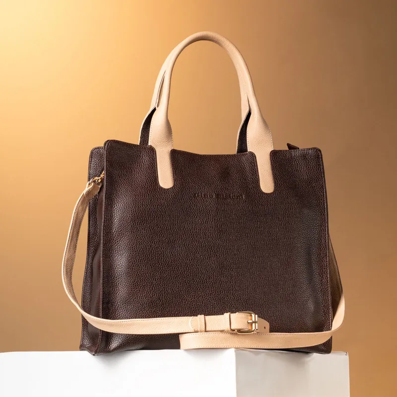 Sac à main en cuir camel, حالة جيدة جدا