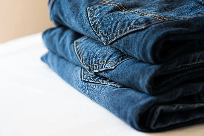 Jean droit taille haute bleu clair, W27 · حالة جيدة